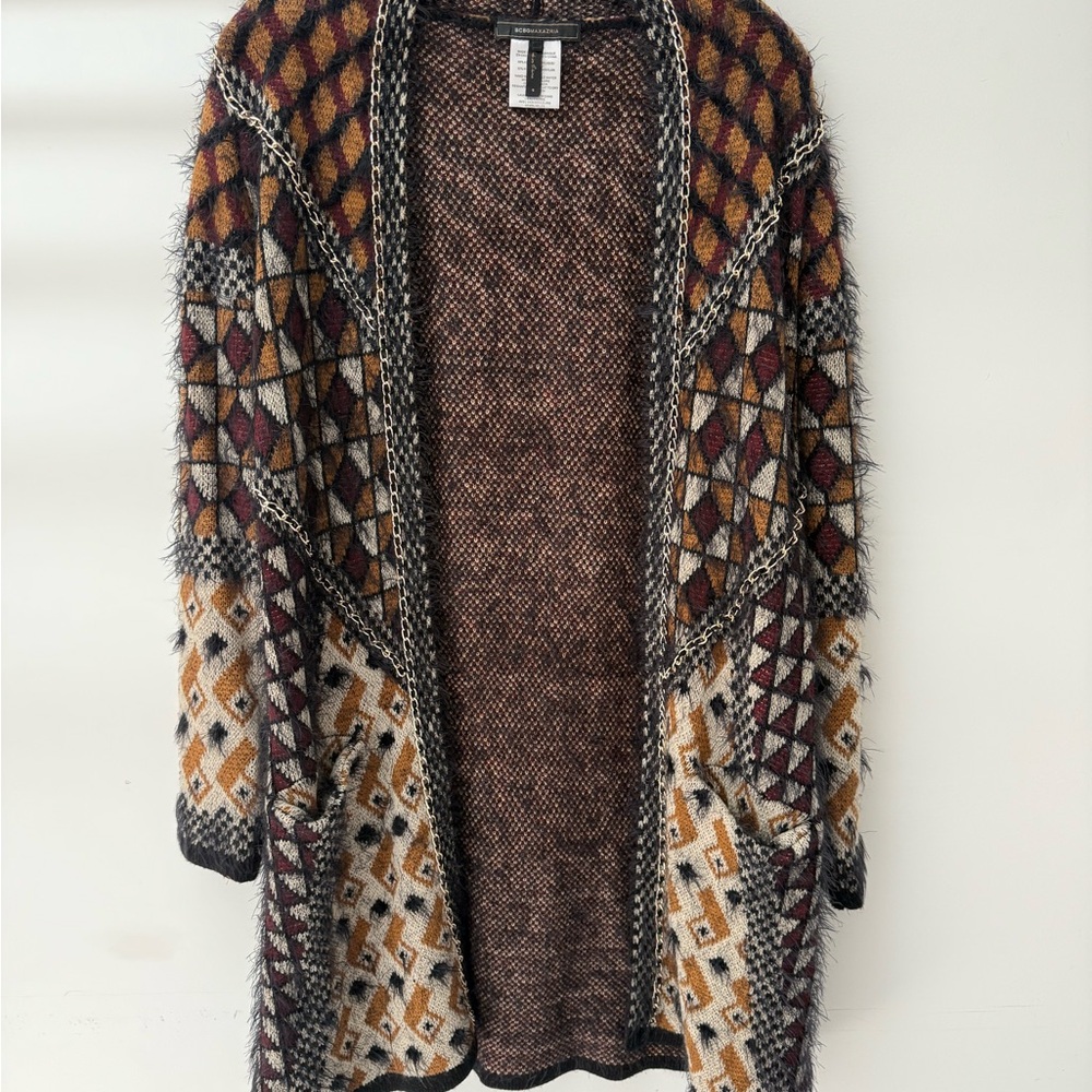 BCBGMaxAzria Multicolor Geometric Cardigan